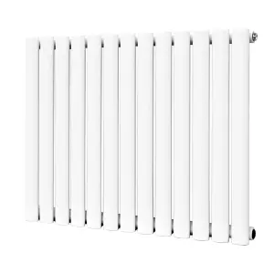 Right Radiators 600x767mm Horizontal Single Oval Column Designer Radiator White