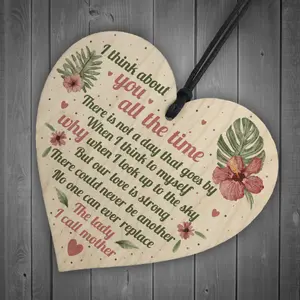 Red Ocean Mum Memorial Gifts Wooden Heart Grave Plaque Tribute Sign Mum Birthday Gifts For Her