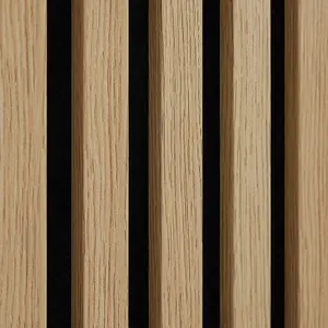 Acoustic Decorative Timber Slat Wall Panel - Oak Natural - 2400mm x 600mm