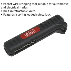 Versatile Pocket Wire Stripping Tool with Retractable Blade for 0.5mm to 6mm Wire