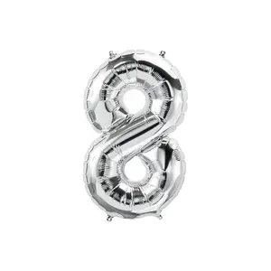 Realmax 8 Number Balloon Silver (One Size)