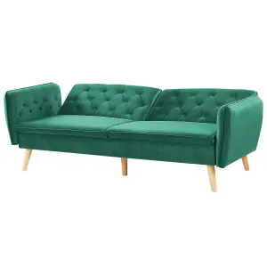 Sofa Bed BARDU Dark Green Velvet