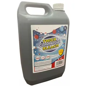 1x 5L Thick Commercial Sink, Drain & Toilet Extra Strong Bleach For Sanitisation & Disinfection