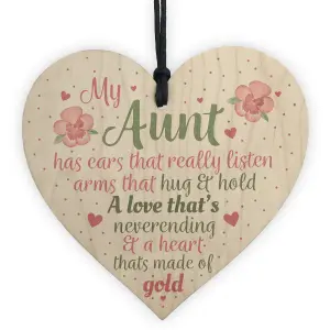 Red Ocean Best Friend Auntie Handmade Heart Gift Wooden Chic Sign Birthday Keepsake Gifts For Auntie