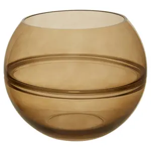 Interiors by Premier Elegant Design Smoked Glass Round Vase, Durable Glass Vase, Easy To Maintain Large Vase For Flowers,