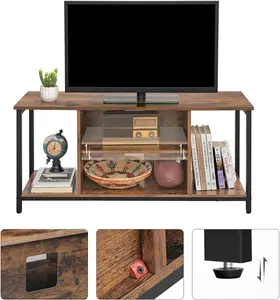 VASAGLE TV Stand, Cabinet with Open Storage, TV Console Unit with Shelving, for Living Room, Entertainment Room, Rustic Brown