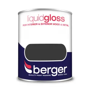 Berger Liquid Gloss Paint Black - 750ml