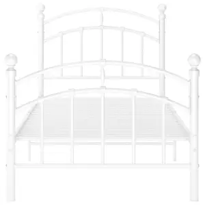 Berkfield Bed Frame White Metal 100x200 cm