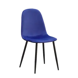 Dining Chair - Metal - L52 x W44 x H86 cm - Blue/Black