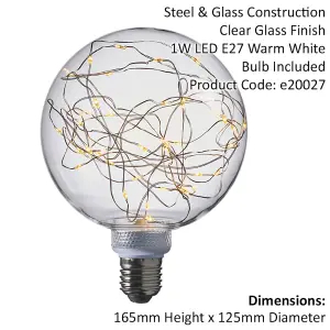 1W E27 Globe LED Lamp - Mini String LED Lights - Clear Glass Light Bulb