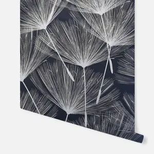 Arthouse Harmony Dandelion Navy/Silver Wallpaper