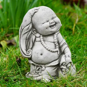 Wandering Monk Stone Statue Buddha Oriental Garden Outdoor Decoration Ornament British Made Sculpture