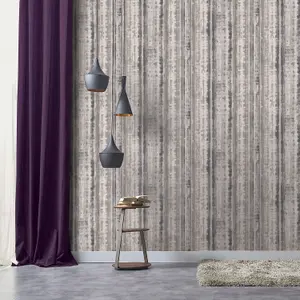 Galerie Grunge Grey White Silver Industrial Sheet Smooth Wallpaper