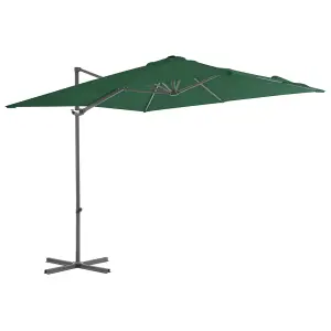 Berkfield Cantilever Umbrella with Steel Pole Green 250x250 cm