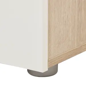 Lamego Modern Matt & high gloss white oak effect Double Wardrobe (H)2009mm (W)787mm (D)497.5mm