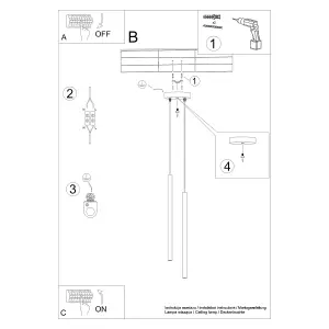 Pastelo Steel Gold 2 Lights Modern Pendant Ceiling Light