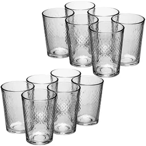 Queensway Home & Dining 200ml 12 Pcs Milano Drinking Glasses Sets Glassware Patterned Water Cup Juice Cocktail Tumbler