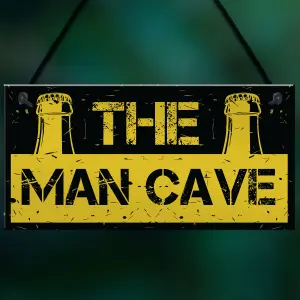 Rustic THE MAN CAVE Sign Garage Shed Plaque Funny Gift For Him Men Keepsake