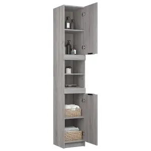 Berkfield Bathroom Cabinet Grey Sonoma 32x34x188.5 cm Engineered Wood