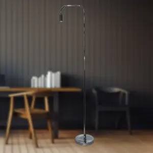 First Choice Lighting Leroy Chrome 151cm Exposed Bulb Floor Lamp