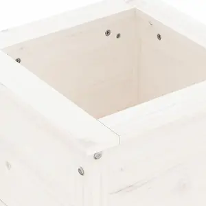 Berkfield Garden Planter White 40x40x39 cm Solid Wood Pine