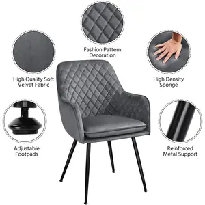  Upholstered Dining Chair (Set of 2) Dark Gray