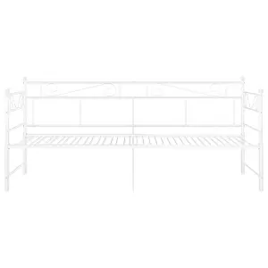 Berkfield Pull-out Sofa Bed Frame White Metal 90x200 cm