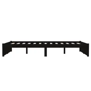 Berkfield Bed Frame Black Solid Wood 120x190 cm Small Double