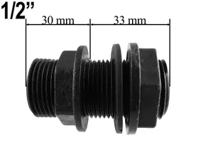 Water Butt Connector Adapter Tank Fitting Threaded 1/2" + quick connector