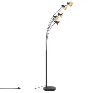 5 Light Floor Lamp Black BARAGA