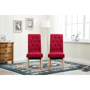 Anya Upholstered Dining Chair (Set of 2) Red