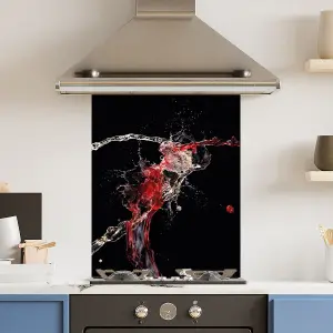 Premium 60cm x 75cm 6mm  Glass Water Splash Kitchen Splashback Various Sizes Toughened - 60 cm