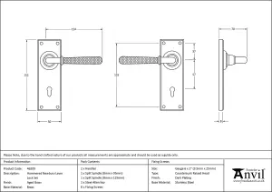 From The Anvil Aged Brass Hammered Newbury Lever Lock Set