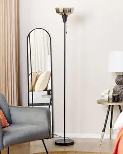 Metal Floor Lamp Black and Gold TALPARO