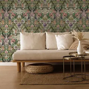 Holden Bazaar Mirrored Bird Wallpaper Champagne 13520