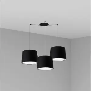 Luminosa Conga Triple Cylindrical Cluster Drop Light Black, E27