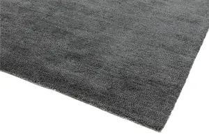 Grey Plain Modern Easy to clean Rug for Dining Room Bed Room and Living Room-200cm X 290cm