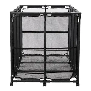 Black Outdoor Swimming Pool Breathable Mesh Removable Storage Frame with Wheels