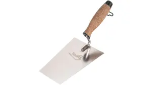 Toolty Bucket Trowel with Wooden Handle 180mm Stainless Steel for Scooping and Scraping Mortar Cement Plaster Masonry Brickwork K