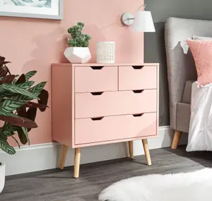 GFW Nyborg 2+2 Drawer Chest Coral Pink