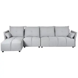 Corner Sofa TOMRA Light Grey Fabric Right Hand