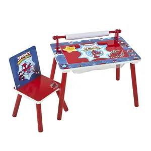 Marvel Spidey and His Amazing Friends Kids Table and Chair Set - Activity Table for Toddlers with Lift-Up Tabletop & Chalkboard