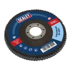 Sealey Flap Disc Zirconium 115mm 22mm Bore 60 Grit Abrasive Flaps FD11560