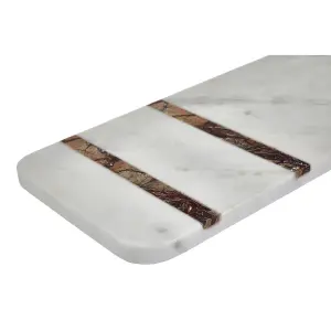 Maison by Premier White And Brown Forest Marble Serving Board