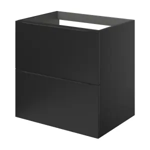 GoodHome Imandra Matt Black Wall-mounted Bathroom Cabinet (H) 600mm (W) 600mm