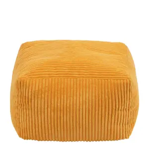 icon Theo Corduroy Bean Bag Pouffe Ochre Yellow Footstool Bean Bags