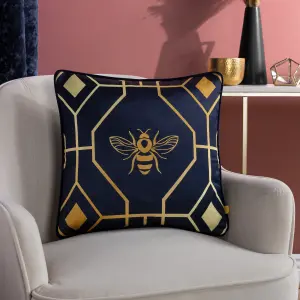 furn. Bee Deco Geometric Feather Rich Cushion