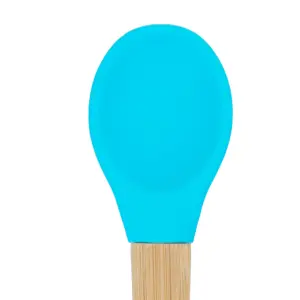 Tiny Dining - Children's Bamboo Silicone Tip Spoon - Blue