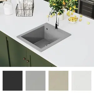 Berkfield Overmount Kitchen Sink Single Basin Granite Grey