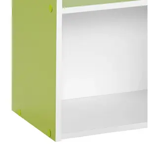 Aliesha Open Shelf Bookcase Green/White / 132.1cm H x 40.1cm W x 23.9cm D